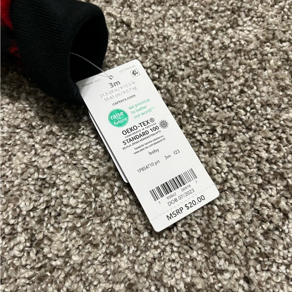 NWT Red & Black Buffalo Check Footie - Onesie - Picture 5 of 5